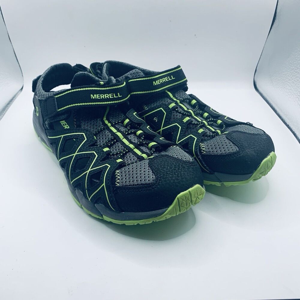 Merrell Big Kids Hydro SZ  6 M Blue BLACK GREEN Sport Sandals Closed Toe Water